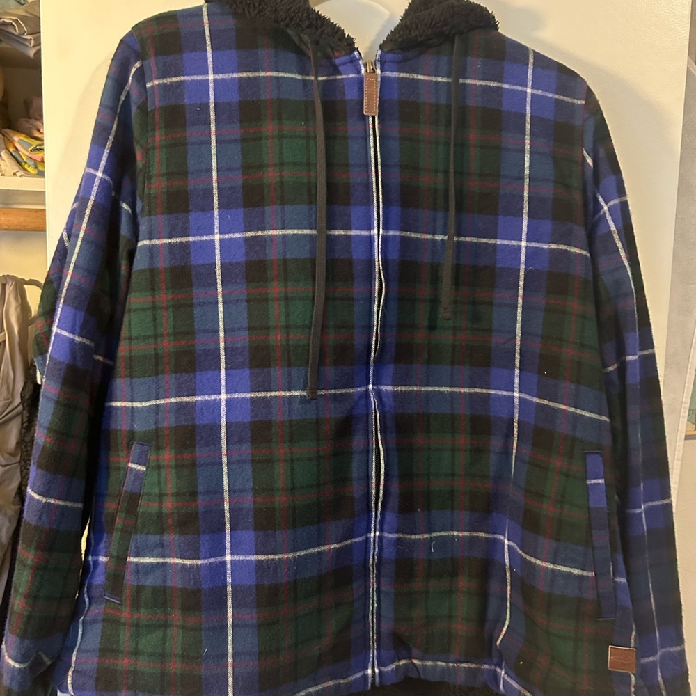 L.Bean Women's Scotch Plaid Flannel Shirt, Sherpa-Lined Zip Hoodie